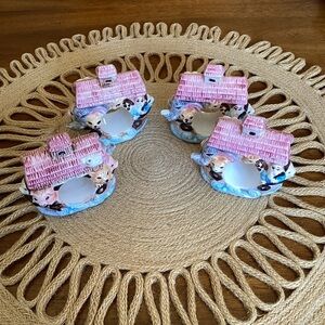 Whimsical Set of 4 Noah’s‎ Ark Ceramic Napkin Ring Holders